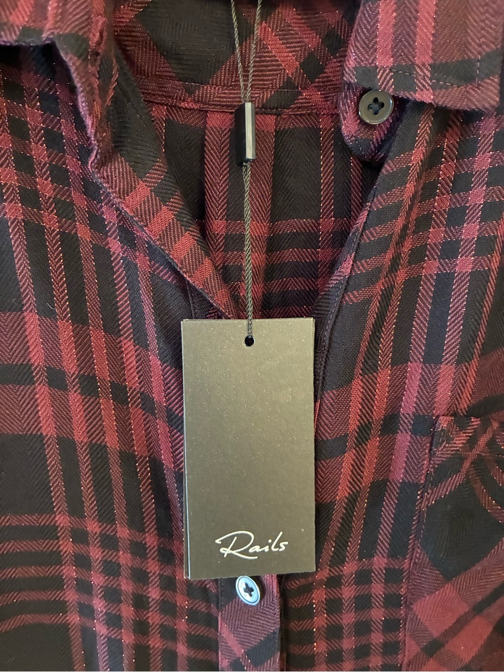 NEW! RAILS HUNTER Black Merlot Lurex - Picture 6 of 11